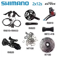 SHIMANO GRX RX820 Groupset 2x12s Hydraulic Disc Brake RX820 Crankset RD RX610 Shifter RX400 Calipers