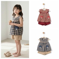 Set Sleeveless LITIBABY rough khaki summer baby girl size 2 to 6 years old VT04