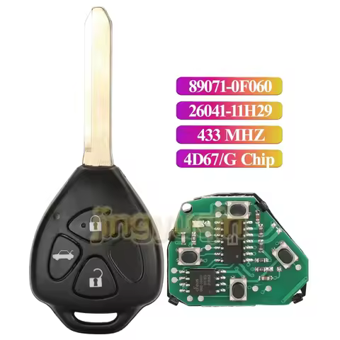 Jingyuqin 26041-11H29 89071-0F060 Remote Full Car Key Fob 433MHz 4D67/G Chip For Toyota Corolla Aven