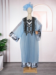 Halloween 2025 New African Dresses for Women Embroidery Abaya Maxi Dress Africa Clothes Dashiki Anka