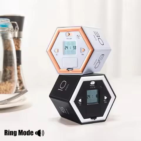Hexagon Flip Timer With Mute & Alarm Function- Kitchen Timer Easy To Use -Time Management Pomodoro T