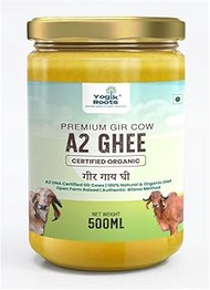 Yogik Roots A2 Desi Gir Cow Pure Bilona Premium Ghee 500ml I Organic Certified I Free grazing cows I