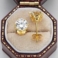 Uenjoyment Real 0.5/1 Carat D Color Moissanite Diamond Stud Earrings for Women 100% 925 Sterling Sil