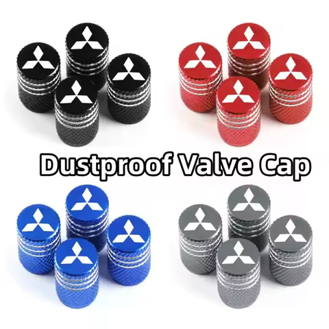 4PCS Aluminum Alloy Wheel Valve Caps for Mitsubishi All Models Eclipse Cross ASX Mirage Tire Rim Ste