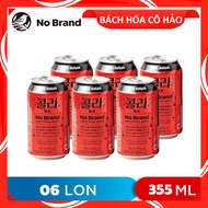 COMBO 6 LON NƯỚC NGỌT CÓ GA VỊ COCA KHÔNG ĐƯỜNG ZERO SUGAR NO BRAND 355ML