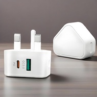 Inch Style 20W with USB Type-c Dual Port Charger PD Fast Charge USB QC3.0 Protocol 9V2A 5V3A Suitabl