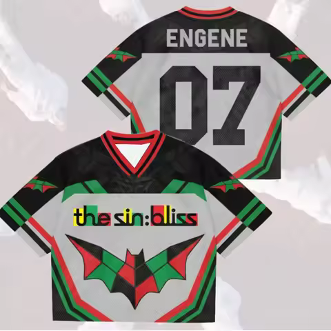 ENHYPEN The Sin:Bliss Crop Jersey ENGENE 07 Number Short Sleeve T-Shirt Kpop Fan Streetwear VNeck S