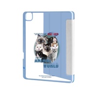 Casing Acrylic Blue Cats Pattern Case Compatible with iPad10th Mini6 IPad 5 6 7 8 9 Air3 Air4 Air5 10.9" IPad10.2" Pro11 Pro12.9 2018 2020 2021 Leahter Cover Pencil Slot