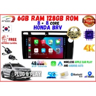 Honda BRV 9" 6GB RAM+128GB ROM/ CARPLAY ANDROID AUTO / 4K UHD/ BUILT IN DSP/ 48EQ/ 8 CORE/ WIFI