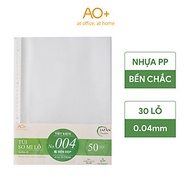 Bìa Lỗ A4, Túi Sơ Mi Lỗ AO+ dày 0.04 mm đựng tài liệu văn phòng dùng với bìa còng (Xấp 20/50/100 Cái