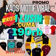 PAKET KAOS 1 LUSIN 12 KAOS MOTIF DISTRO