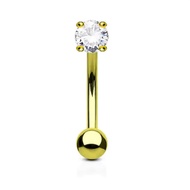 [Attic Piercing] Gold Curved Barbell for for Eyebrow, Rook, Daith, Snug, Vertical Lip etc
