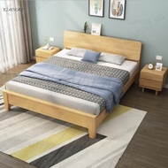Nordic Bed Solid Wood Bed Mattress 1.8M Double Bed Small Unit 1.2M Bed Frame With Mattress Modern Si