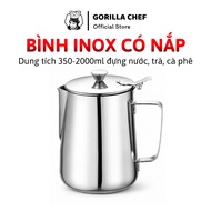 Gorilla Chef stainless steel bottle with lid, 350ml - 1900ml water bottle, extremely clean tea and c