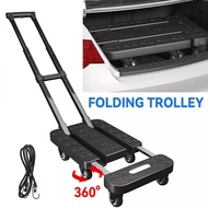 Folding Push Trolley for Transporting Goods Up to 600 pounds 272.16 kg Portable Hand Carts Trolley