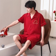 Pajamas Men's Pajamas Men's New Cotton Summer Short Sleeve