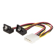 CableCreation Molex to SATA, [2-Pack] 6-Inch Molex 4 Pin to 2 x SATA 15 Pin Down Angle Female Power 