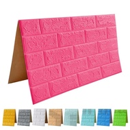 GBV 3D Foam Wall Wallpaper Plain Star Brick Motif Size 37.5 x 70 CM Waterproof Brick Sticker Wallpap