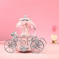 愛情圓舞曲 (銀粉) 水晶球音樂盒 燈光馬車情人節結婚婚禮華麗禮