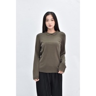 ((M) giordano ladies Green Long-Sleeved Top Second-Hand Clothes