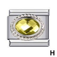 New Italian Charm Bracelet Stainless Steel Modules Bracelet DIY 9mm H9G7 Birthstone Pendant