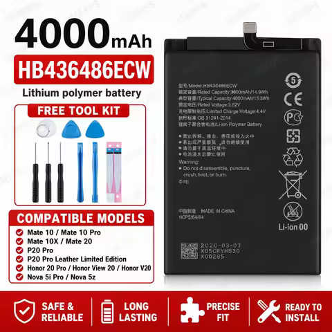 Premium Replacement Battery For Huawei P10/P20/P30 Pro/P40/P40 Pro/P30/Mate20 Pro/Mate10 Pro/Mate20X