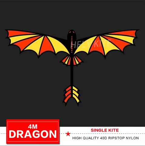 new arrival 4m flying dragon kite 40d ripstop nylon