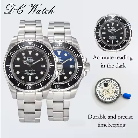 44mm Blue&Black NH35 Men Sea Watches Dweller Waterproof Stainless Steel BGW9 Luminous Sapphire Autom