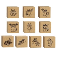 DECOLE Cat Life Series Wooden Seal Total 10 Styles (ST-90741~ST-90750)