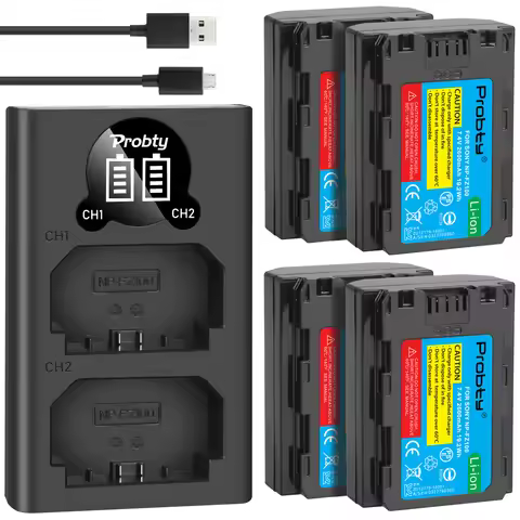 2600mAh NP-FZ100 NPFZ100 NP FZ100 Battery + LED Dual USB Charger for Sony NP-FZ100, BC-QZ1, Sony a9,