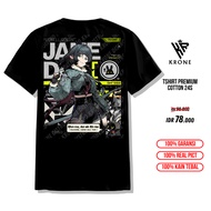 KRONE Kaos Anime JANE DOE Katun 24s - Tshirt Distro Jane Doe ZENLESS ZONE ZERO Oversize Dewasa