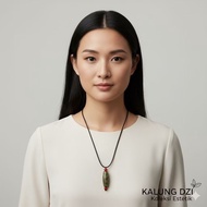 HIJAU MATA TIBET GREEN DZI STONE NECKLACE 9 EYES