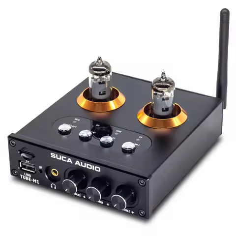 Multi-function Tube Preamplifier GE5654 Tube Bluetooth 5.0 U Disk TF Card Input HIFI Music Turntable