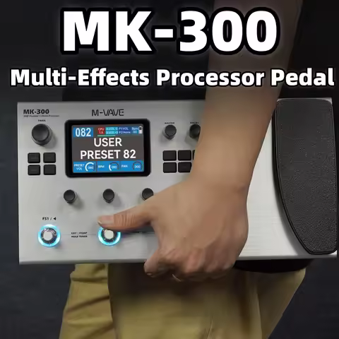 M-VAVE MK-300 Guitar Multi-Effects Pedal: 3.5" LCD/320+FX/100 Cabs/120Amps/128 Drum Machine/Drum Mac