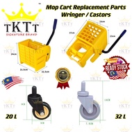 TKTT ™️ Mop Cart Replacement Spare Parts Mop Cart Wringer Castors Janitor Housekeeping Alat Gantian 