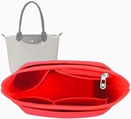 Lckaey Organizer insert-for longchamp bag organizer le pliage large bags Felt insert Y012-red-large