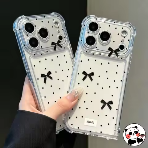 Polka Dot Ribbon Bow Clear Case For Samsung Galaxy J8 J7 J6 J5 J3 J4 J2 Pro Core Prime A9 A8S A8 A7 