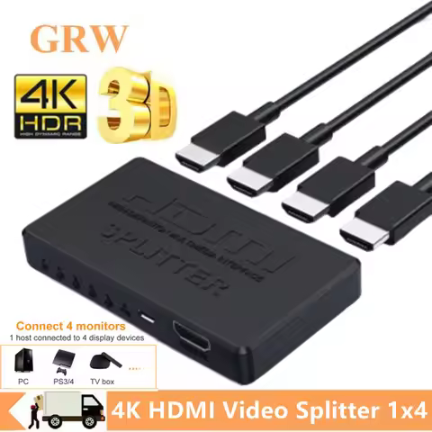1 in 4 Out HDMI-Compatible Splitter HD 4K Video Switcher HDMI Cable Adapter 1x4 Hub For PS4 Laptop M