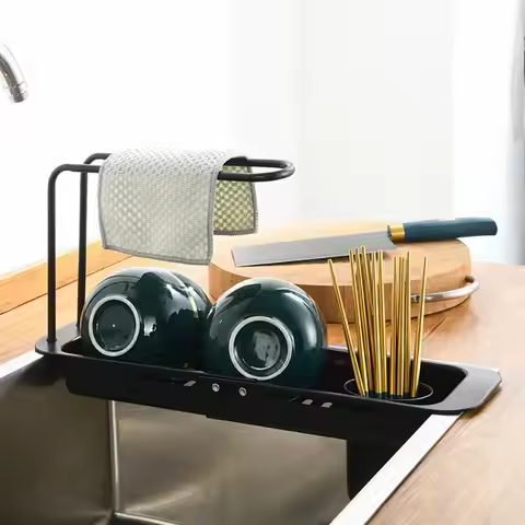 Sink Drying Rack Dish Drainers Sink Rack Sink Drainer Rack Expandable Stainless Steel Utensil Holder