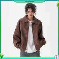 [K-2] Y2K Retro Snowflake Suede Jacket Wear Long-Sleeved Autumn Winter Warm Texture Low-Key Not Lost