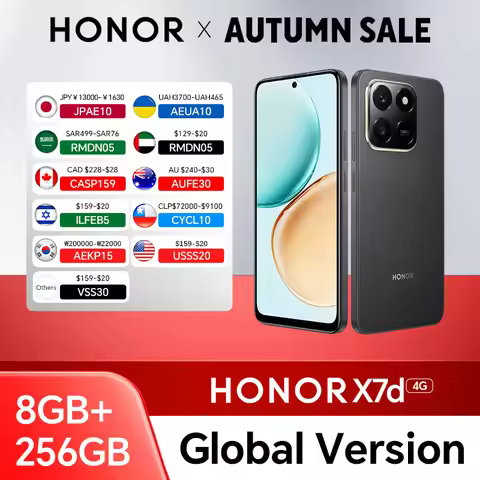 Original Global Version HONOR X7d 4G 8GB+256GB 6.77'' TFTLCD Screen 108M Main Camera 6500mAh 35W Sup