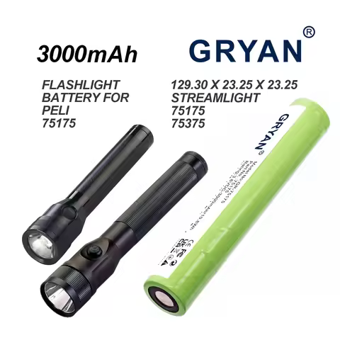 GRYAN Flashlight 3000mAh Battery For Streamlight 75175 75375 Except UltraStinger PolyStinger LED HAZ