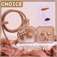 OPPO 65w Charger Cover Charger Protector Cute Cartoon Bear Cable Winder Compatible For OPPO RENO 5 6 Pro Realme 8pro 7 6