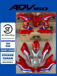 HONDA Adv Adv160 Aventure 160 Red RAPIDO Coverset Body Cover Sticker Tanam Stripe Tanam