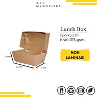 Kraft Paper Lunch Box (S) 12x7x5 WITHOUT LAMINATION