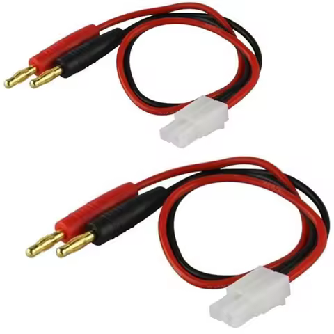 2 packs RC Cable Tamiya Charging Cable Connector to 4.0 4mm Banana Plug Balance Charge Cable 14awg 3