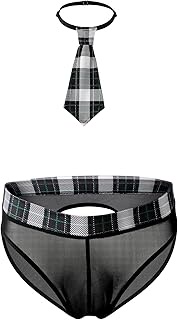 Mens Butler Lingerie Underwear Tuxedo Waiter Server Brief Costume Outfit