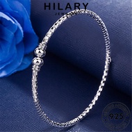 HILARY JEWELRY Shape For 925 Korean Tangan Bangle Bracelet Gelang Simple Square Silver 純銀手鐲手鏈 Original Women Sterling Perempuan Rantai Accessories Perak B320