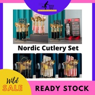 [READY STOCK] Nordic Cutlery Viral Sudu Kayangan Sudu Hotel Cutleries Dinnerware Set Sudu NORDIC Spo