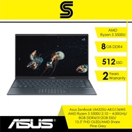 Asus Laptop ZenBook UM325U-AKG136WS Pine Grey/AMD Ryzen 5-5500U 2.10~4.00GHz/8GB OB/512GB SSD/13.3" 